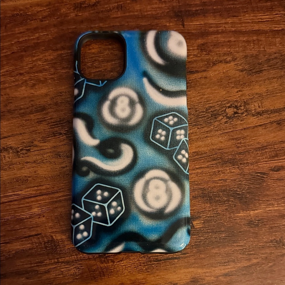 iPhone 11 Pro Max Blue Dice Pattern Phone Case
